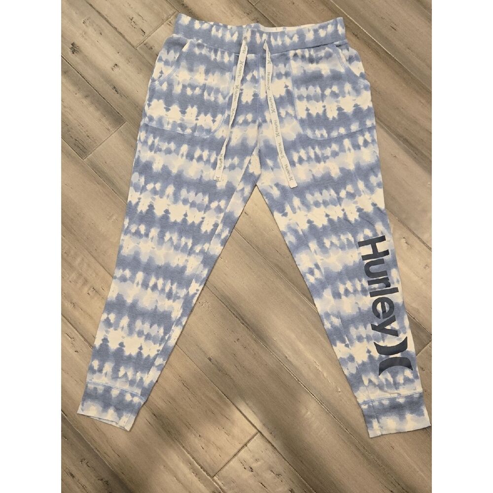 Hurley Light Blue & White Tie-Dye Jogger Pants